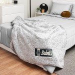 FOCO New Orleans Saints NFL Big Logo Cloud Sherpa Blanket