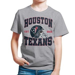 Junk Food Clothing x NFL - Houston Texans - Team Helmet - Kids Short Sleeve T-Shirt for Boys and Girls - Size Small