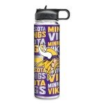 Rico Industries NFL Football Minnesota Vikings 22oz Stainless Steel Tumbler with Lid - Great For Coffee, Tea, Water or Cocktails