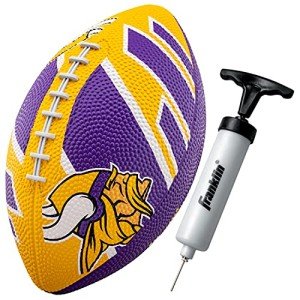 Franklin Sports NFL Minnesota Vikings Football - Youth Football - Mini 8.5" Rubber Ball - Perfect for Kids - Team Logos and Colors
