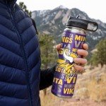 Rico Industries NFL Football Minnesota Vikings 22oz Stainless Steel Tumbler with Lid - Great For Coffee, Tea, Water or Cocktails