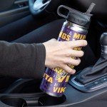 Rico Industries NFL Football Minnesota Vikings 22oz Stainless Steel Tumbler with Lid - Great For Coffee, Tea, Water or Cocktails