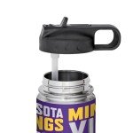 Rico Industries NFL Football Minnesota Vikings 22oz Stainless Steel Tumbler with Lid - Great For Coffee, Tea, Water or Cocktails