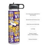 Rico Industries NFL Football Minnesota Vikings 22oz Stainless Steel Tumbler with Lid - Great For Coffee, Tea, Water or Cocktails