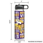Rico Industries NFL Football Minnesota Vikings 22oz Stainless Steel Tumbler with Lid - Great For Coffee, Tea, Water or Cocktails