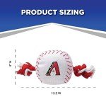 MLB ARIZONA DIAMONDBACKS Baseball Rope Toy for DOGS & CATS. Tough nylon, Sporty Baseball Design, Heavy-duty ropes with Inner SQUEAKER
