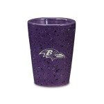 Rico Industries NFL Football Baltimore Ravens 2oz Ceramic Shot Glass for Fans, Laser Engraved In Team Color Single Shot Glass