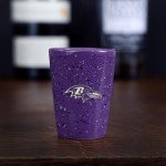 Rico Industries NFL Football Baltimore Ravens 2oz Ceramic Shot Glass for Fans, Laser Engraved In Team Color Single Shot Glass