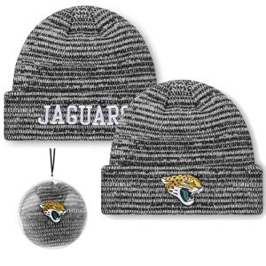 FOCO NFL Unisex-Adult Official Marled Cold Weather Cuffed Knit Beanie in Clear Ball Ornament (US, Alpha, One Size, Jacksonville Jaguars)