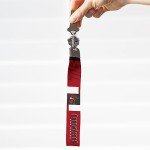 Rico Industries NFL Football Tampa Bay Buccaneers Wrist Lanyard Key Chain, Cute Wristlet Strap Keychain Holder for Women Men Car Keys ID Badges Card Wallet Phone Camera