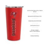 Rico Industries NFL Football Tampa Bay Buccaneers 18oz Soft Touch, Easy Grip Tumbler