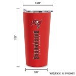 Rico Industries NFL Football Tampa Bay Buccaneers 18oz Soft Touch, Easy Grip Tumbler