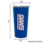 Rico Industries NFL Football New York Giants 18oz Soft Touch, Easy Grip Tumbler