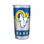 Rico Industries NFL Football Los Angeles Rams 20oz Stainless Steel Tumbler with Lid - Great For Coffee, Tea, Water or Cocktails