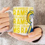 Rico Industries NFL Football Los Angeles Rams 15 oz White Ceramic Coffee Mug