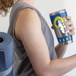 Rico Industries NFL Football Los Angeles Rams 20oz Stainless Steel Tumbler with Lid - Great For Coffee, Tea, Water or Cocktails