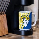 Rico Industries NFL Football Los Angeles Rams 15 oz White Ceramic Coffee Mug