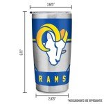 Rico Industries NFL Football Los Angeles Rams 20oz Stainless Steel Tumbler with Lid - Great For Coffee, Tea, Water or Cocktails