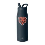 Simple Modern Officially Licensed NFL Chicago Bears Water Bottle with Straw Lid | Leak Proof Insulated Stainless Steel Travel Thermos | Gifts for Men Women| Mesa Collection | Chicago Bears