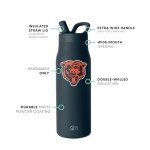 Simple Modern Officially Licensed NFL Chicago Bears Water Bottle with Straw Lid | Leak Proof Insulated Stainless Steel Travel Thermos | Gifts for Men Women| Mesa Collection | Chicago Bears