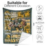 VIGKOIR Green Blanket Gifts for Men Women Youth Fans, Football Team Throw Blanket 60"x50", City Football Style Gifts for Sofa Bed Chair