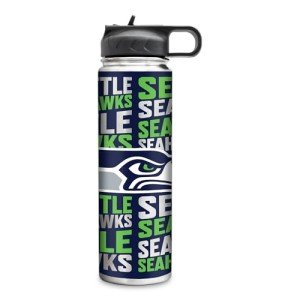 Rico Industries NFL Football Seattle Seahawks 22oz Stainless Steel Tumbler with Lid - Great For Coffee, Tea, Water or Cocktails