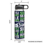 Rico Industries NFL Football Seattle Seahawks 22oz Stainless Steel Tumbler with Lid - Great For Coffee, Tea, Water or Cocktails