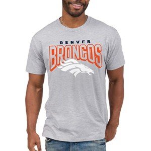 Junk Food Standard Classic Crew Neck, Authentic Details, Unisex Fit, Denver Broncos-Heather Grey Large