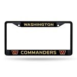 Rico Industries NFL Football Washington Commanders Primary Black Chrome Frame with Plastic Inserts 12" x 6" Car/Truck Auto Accessory