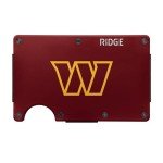The Ridge NFL Wallet - Washington Commanders - Slim Wallet, Card Holder, Carry up to 12 Cards RFID Safe, Blocks Chip Readers, Minimalist Wallet With Cash Strap & Extra Money Clip