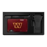 The Ridge NFL Wallet - Washington Commanders - Slim Wallet, Card Holder, Carry up to 12 Cards RFID Safe, Blocks Chip Readers, Minimalist Wallet With Cash Strap & Extra Money Clip