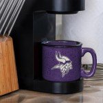 Rico Industries NFL Football Minnesota Vikings Speckle 12oz Laser Engraved Campfire Mug