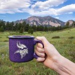 Rico Industries NFL Football Minnesota Vikings Speckle 12oz Laser Engraved Campfire Mug