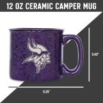 Rico Industries NFL Football Minnesota Vikings Speckle 12oz Laser Engraved Campfire Mug