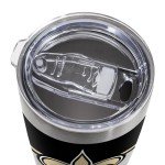 Rico Industries NFL Football New Orleans Saints 20oz Stainless Steel Tumbler with Lid - Great For Coffee, Tea, Water or Cocktails