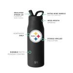 Simple Modern Officially Licensed NFL Pittsburgh Steelers Water Bottle with Straw Lid | Leak Proof Insulated Stainless Steel Travel Thermos | Gifts for Men Women| Mesa Collection | Pittsburgh Steelers