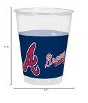 Atlanta Braves Reusable Plastic Cups, 16 oz. - 25 Count - Premium Quality & Vibrant Team Colors, Perfect for Game Day