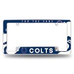 Rico Industries NFL Football Indianapolis Colts Wave 12" x 6" Chrome All Over Automotive License Plate Frame for Car/Truck/SUV