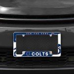 Rico Industries NFL Football Indianapolis Colts Wave 12" x 6" Chrome All Over Automotive License Plate Frame for Car/Truck/SUV