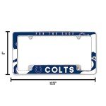 Rico Industries NFL Football Indianapolis Colts Wave 12" x 6" Chrome All Over Automotive License Plate Frame for Car/Truck/SUV