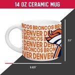 Rico Industries NFL Football Denver Broncos 14 oz Metro Ceramic Coffee Mug