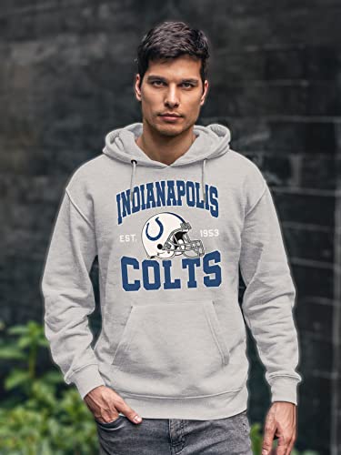 Junk Food Clothing x NFL - Indianapolis Colts - Team Helmet - Unisex Adult Pullover Fleece Hoodie for Men and Women - Size Large