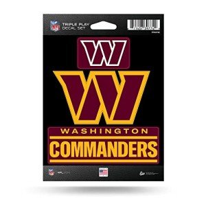 Rico Industries NFL Washington Commanders Triple Play Decal Set 5" x 7" (3 Decals)