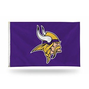 Rico Industries NFL Minnesota Vikings 3-Foot by 5-Foot Single Sided Banner Flag with Grommets