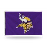 Rico Industries NFL Minnesota Vikings 3-Foot by 5-Foot Single Sided Banner Flag with Grommets