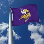 Rico Industries NFL Minnesota Vikings 3-Foot by 5-Foot Single Sided Banner Flag with Grommets