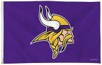 Rico Industries NFL Minnesota Vikings 3-Foot by 5-Foot Single Sided Banner Flag with Grommets