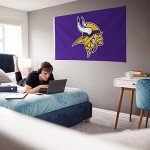 Rico Industries NFL Minnesota Vikings 3-Foot by 5-Foot Single Sided Banner Flag with Grommets