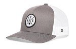 HAKA Austin Hat – ATX Trucker Hat for Men & Women, Adjustable Baseball Cap, Mesh Snapback, Outdoor Golf Hat - Gray & White