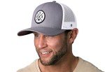 HAKA Austin Hat – ATX Trucker Hat for Men & Women, Adjustable Baseball Cap, Mesh Snapback, Outdoor Golf Hat - Gray & White